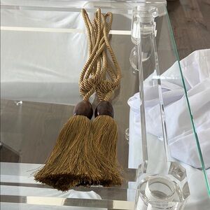 Elegant Gold and Brown Tassel Tiebacks